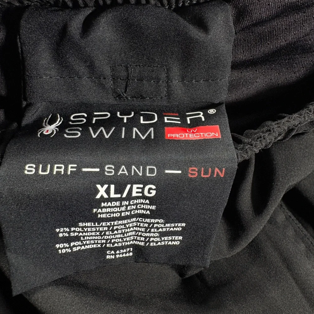 Spyder Swim Shorts Mens XL Black Spyder Swim Board Shorts UV Protection Active